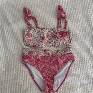 Floral Pink and White Bikini Set